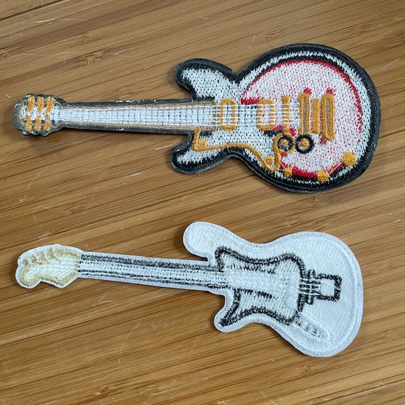 Embroidered Guitar Patches - Red and White - Picture 4 of 4